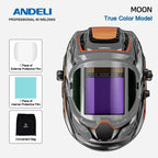 ANDELI Auto Darkening Welding Helmet Large Viewing True Color Solar Powered Welding Mask for TIG MIG ARC Grinding Welder