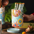 Ceramic Chopsticks Barrel Holder Knife Spoon and Fork Storages Holder Flower Storage Jar Household Kitchen Storage Supplies New