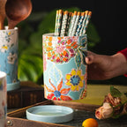 Ceramic Chopsticks Barrel Holder Knife Spoon and Fork Storages Holder Flower Storage Jar Household Kitchen Storage Supplies New