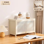 White Living Room Floor Cabinet for Tatami Bay Window Storage Cabinet Multifunctional Balcony Organizer Space-Saving Cupboard