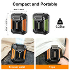 Outdoor Portable Waist & Neck Fan | USB Rechargeable with LED Light & Built-in Power Bank