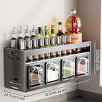 1 Equipped Kitchen Seasoning Shelf, No Drilling, Wall Hanging, Countertops, Cabinets, Multi-Functional Seasoning Storage Shelf