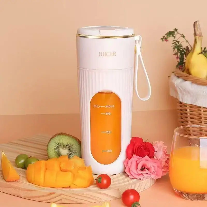 340ml Juicer Household Small Portable Fruit Juice Cup Rechargeable Lcd Display Electric Juicer 14 Blades Outdoor Travel