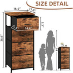 Tall Dresser for Bedroom with 4 Drawers, Storage Organizer Chest of Drawers with Removable Fabric Bins for Living Room Closet