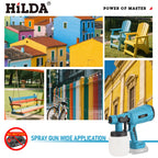 HILDA Electric Spray Gun Compatible Automatical Cordless Paint Sprayer Tool Portable Household Spray Gun For Makita 18V Battery