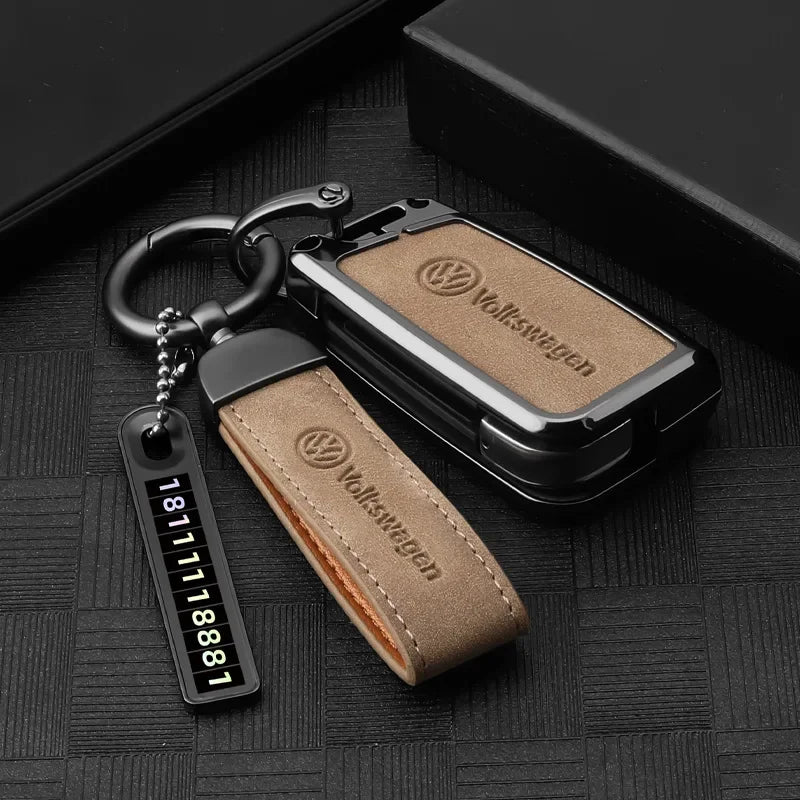 Vw Golf 5 6 Polo Passat B6 B7 Cc Skoda Jetta Universal Car Key Case Luxury Leather Key Cover Durable Secure Car Holder