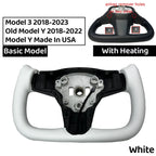  350mm Yoke Handle Steering Wheel With Heating Personalized NAPP Leather Accessories For Tesla Model 3/Y 2018-2022 Y 2022-2024
