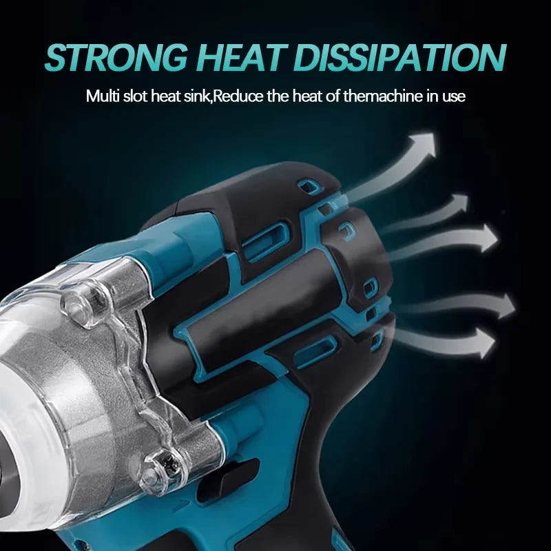 NEW Cordless compact impact wrench, 2300RPM 520N·M brushless motor, lithium-ion drive, suitable for 18V Makita battery