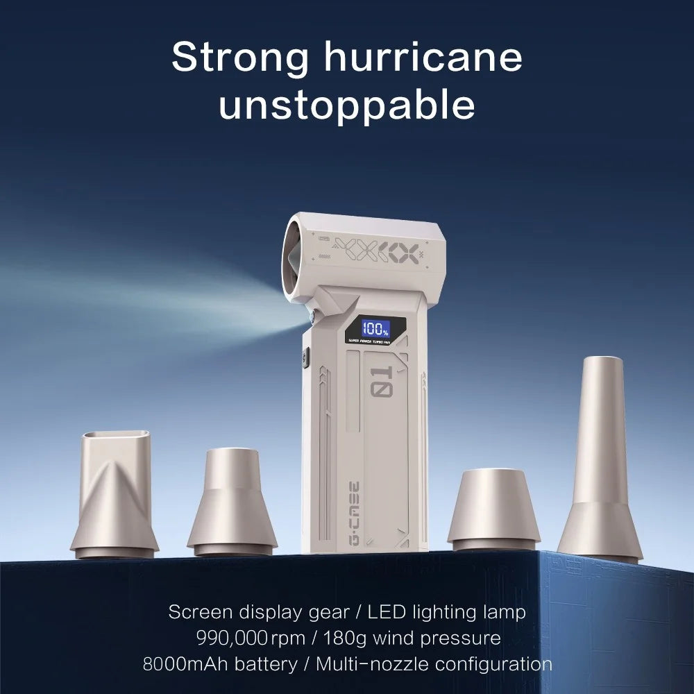 Turbo Fan P70 Original Rechargeable Blower 990000RPM 60m/s Brushless Air Blower Turbo Jet Fan Portable Dust Fan Electric Dryer