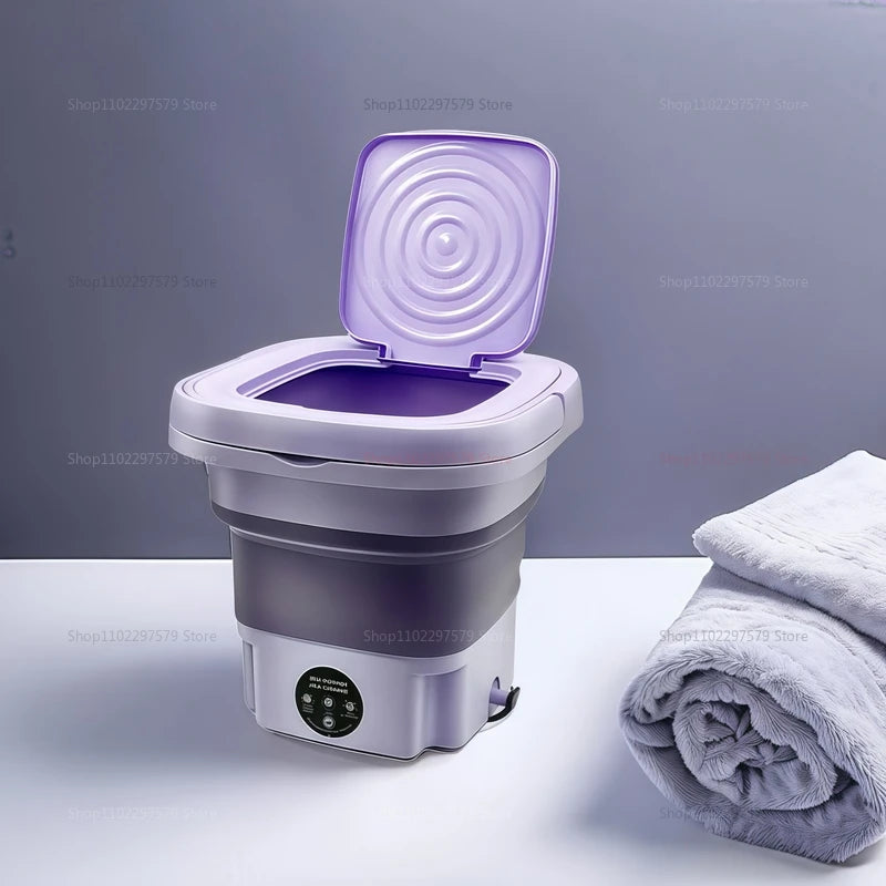 8L Portable Foldable Mini Washing Machine for Socks Underwear Adjustab