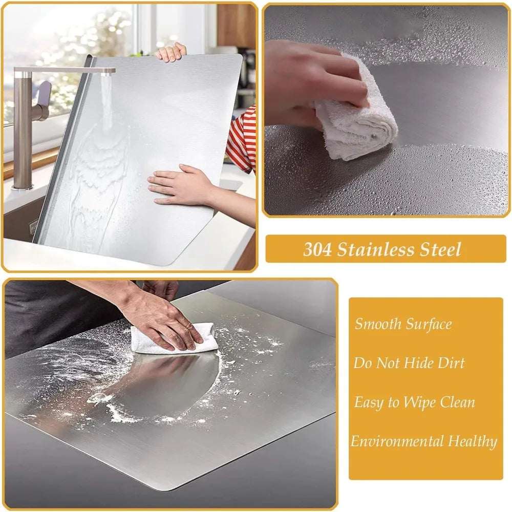 Kitchen Tools Cutting Board, Food Grade 304 Stainless Steel Cutting Board Non slip Edge Suitable for Cutting Vegetables Pastries