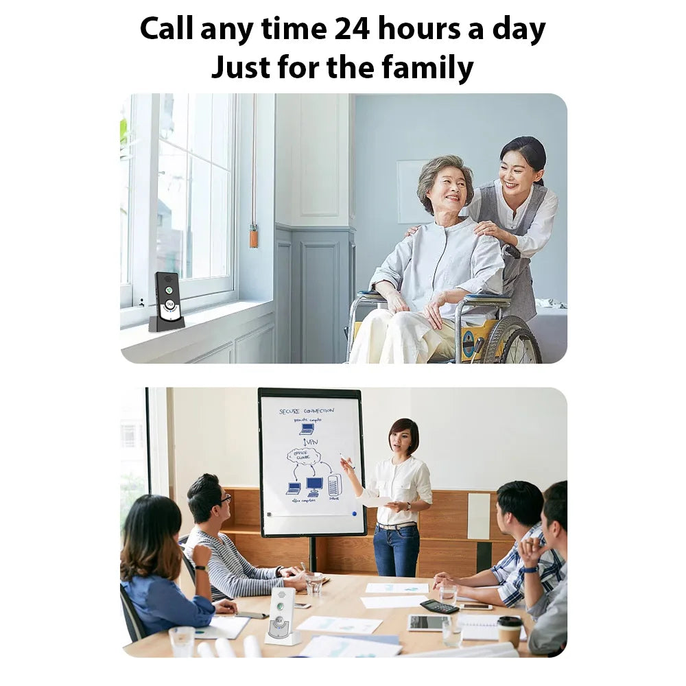 2 Pack Intercoms Wireless for Home Voice Bidirectional Caller Home Ultra Long Distance Wireless Voice Interphone Elderly Caller