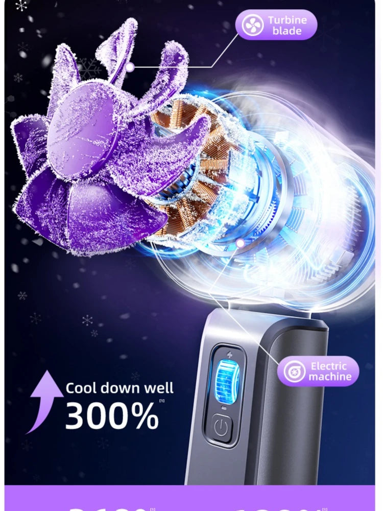 Noise Reduction Handheld Mini Fan Battery Portable Rechargeable Fan wi