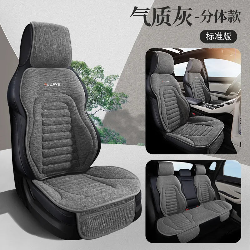 All-Season Linen Car Seat Covers Universal Fit for Sedans SUVs Trucks - Breathable Durable Comfortable Interior Accessories
