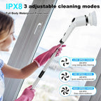 Electric Cleaning Brush 9-in-1 Wireless Handheld Household Kitchen Floor Bathroom Rotary Scrubber with 9 Head Cleaning Scrubber