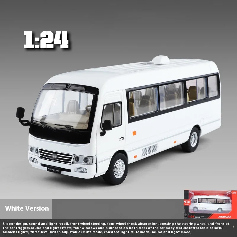 1:24 alloy bus model, cool sound and light, exquisite desktop ornaments, the best collection for car model enthusiasts