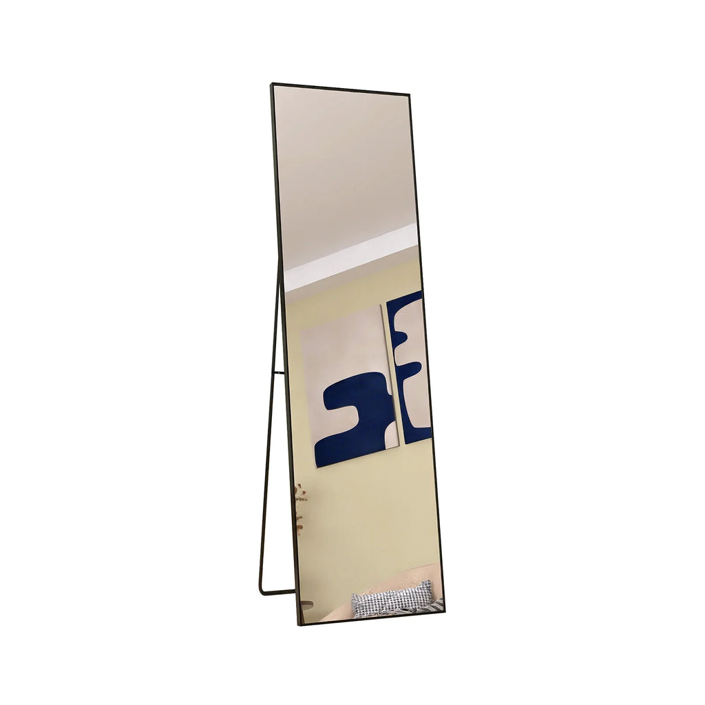 Anajqaqia Full Body Mirror 140×40 cm with Aluminium Frame Metal Stand Standing Mirror, HD Large Wall Mirror for Living Room