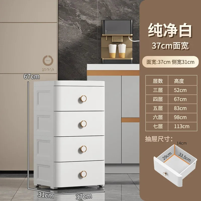 Modern Plastic Cabinet for Bedside Drawer Type Narrow Side Bathroom Cabinet Creative Cabinets for Laundry Room