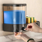 with Drain Tray Wall Mounted Soap Dispenser Large Capacity with Sponges Holder Dishwashing Liquid Holder Space Saving Waterproof