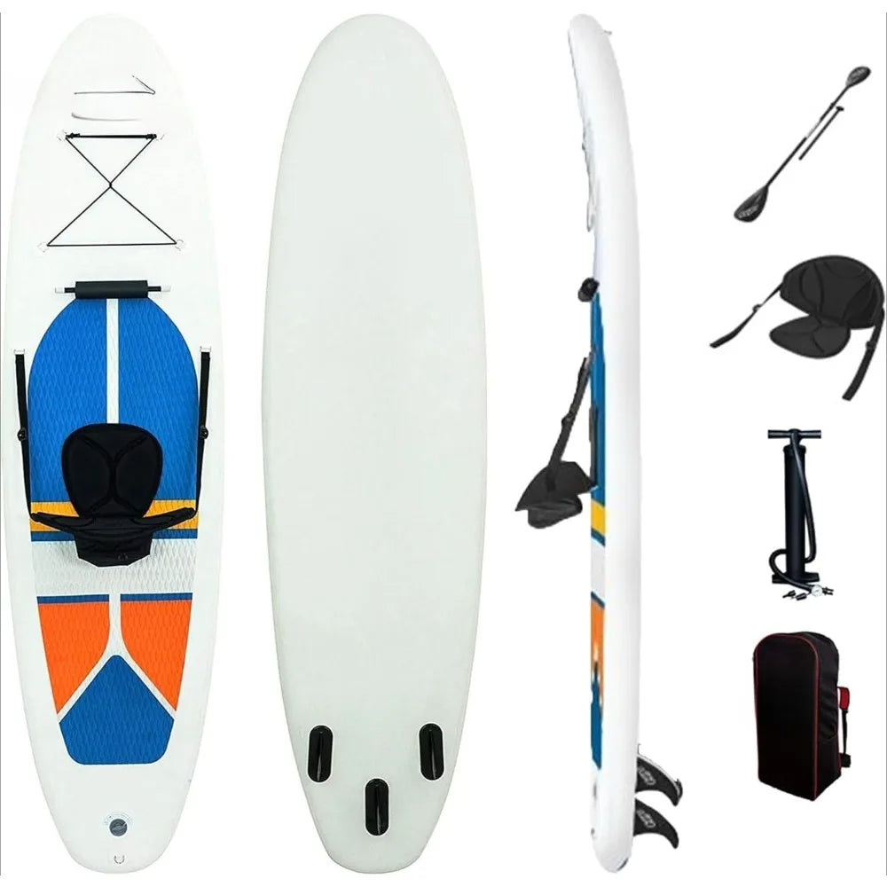 Hydro-Force White Cap 10' Inflatable SUP & Kayak Set - Aluminum Oar, Pump & Bag | AlluCanFind