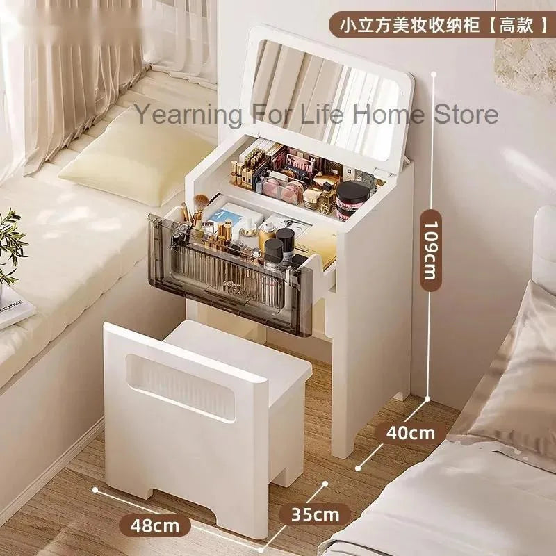 3 in 1 Vanity Dresser Desk with Mirror Small Make Up Vanity Set Makeup with Drawer Dressing Table for Bedroom Home Furniture