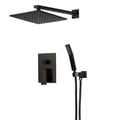 Black Concealed Shower System Rain Waterfall Bathroom Embedded Shower Faucet Set with Tub Spout