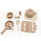 13 Pcs Set Silicone Cooking Play Set Toy Pretend Play Kitchen Tool Play Game Early Educational Toys for Toddlers Kids Gifts
