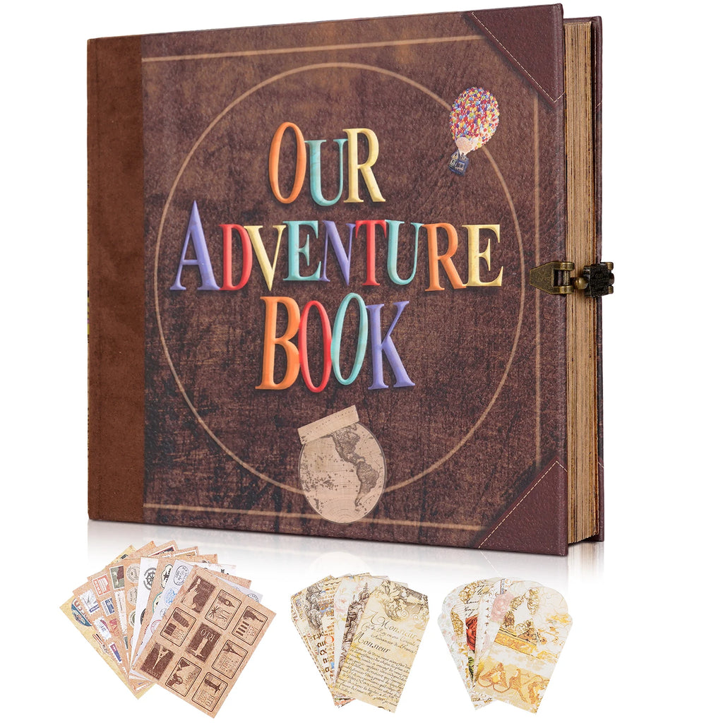 Our Adventure Book 146 Page DIY Handmade Photo Album Scrapbook Retro Kraft Album Anniversary Wedding Memory Mother's Day Gift