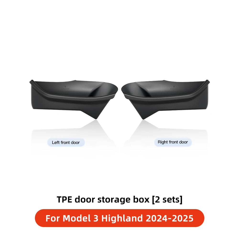 YZ For Tesla Model Y Model 3 Highland 2024 Tesla Door Side Storage Box Front Rear Side Interior Storage Modification Accessories