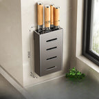 Kitchen Knife Holder Knife Storage Rack No Punching Wall-mounted Storage Box Knife Storage Box Household Knife Storage Seat