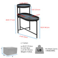 2-Tier Black Side Table with Storage Sofa Table for Living Room Metal Frame & Wooden Desk End Table