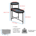 2-Tier Black Side Table with Storage Sofa Table for Living Room Metal Frame & Wooden Desk End Table