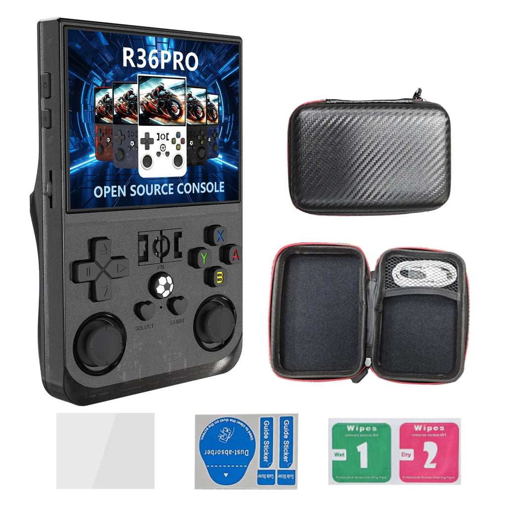 Open Source R36 PRO Retro Handheld Video Game Console Linux System 3.5 Inch IPS Screen Portable Pocket Video Player 128GB Games