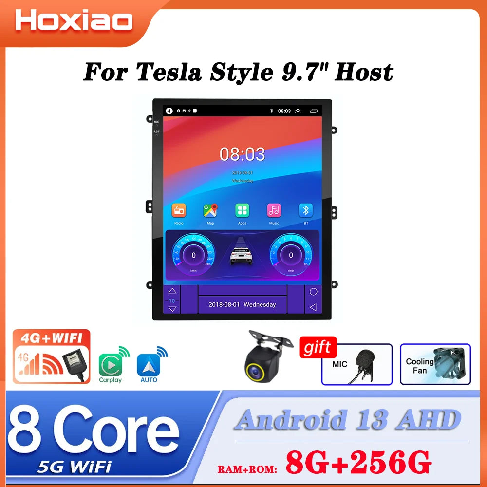 Car adio For Tesla Style 9.7inch Host Wireless Carplay Android auto For KIA TOYOTA Nissan Honda Opel Car Multimedia Player