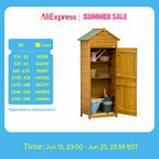Wooden Garden Storage Shed Tool Cabinet W/两个 Lockable Door 191.5X79X49Cm