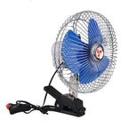 8 Inch Car Fan Electric Car Oscillating Fan Low Noise Air Cooling Fan 12V/24V 15W Rotation Clip Car Fan Vehicle Air Cooler