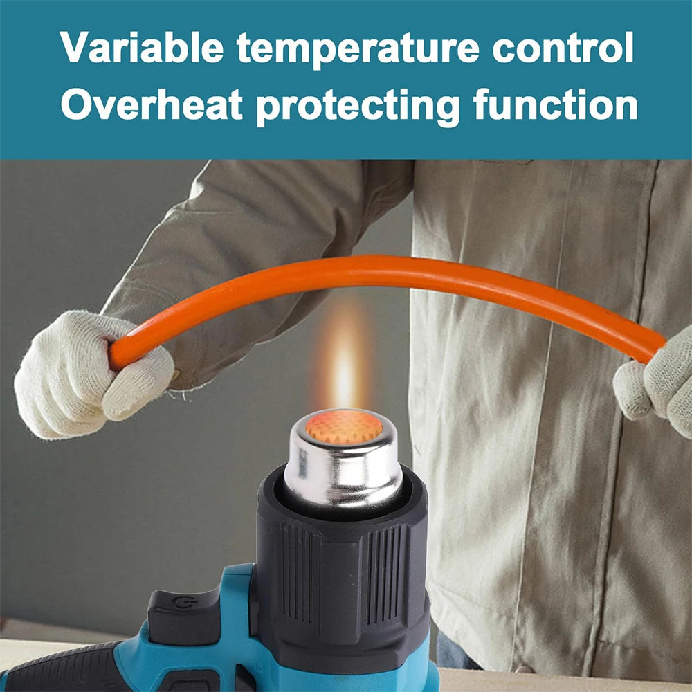Hikity 18V Heat Gun Shrink Wrapping Tool Hot Air Gun Air Dryer Soldering Thermal Blower with Temperature Control for Soldering