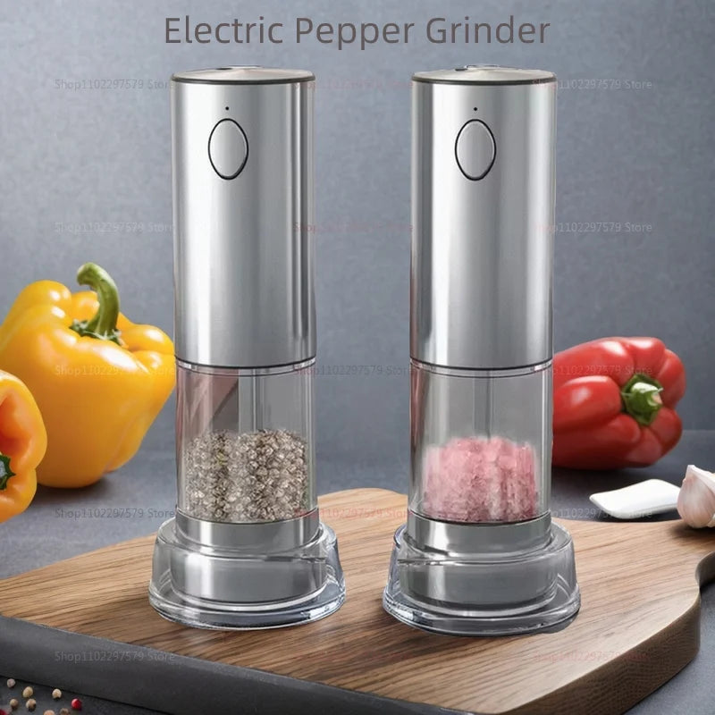 Power Salt And Pepper Grinder Kit, USB Rechargeable, Adjustable Roughness, Large Capacity Automatic Grinder Kitchen Tools