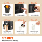 SucceBuy 6.5L 10L Wax Melter for Candle Making Large Electric Wax Melting Pot Easy Pour Spout 9-Level Temperature Control