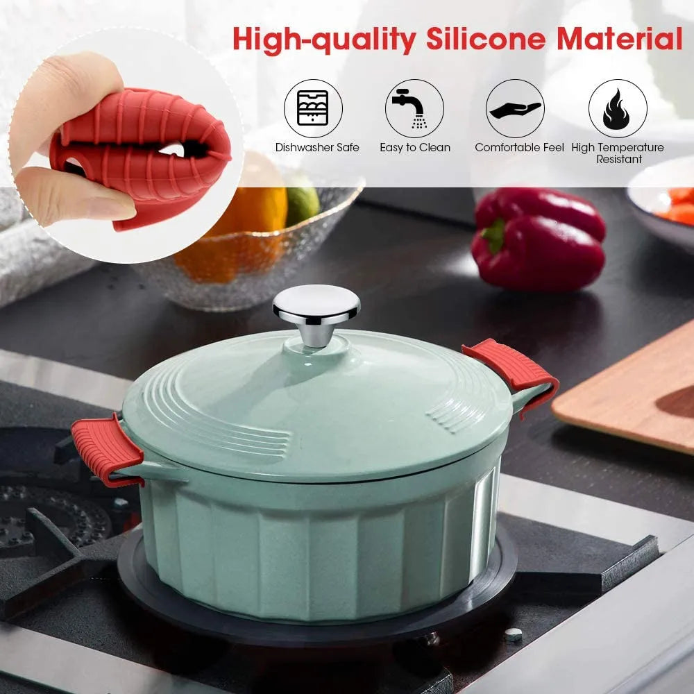 Kitchen Accessories Silicone Heat Resistant Cover Anti-skid Lid Holding Knob Pot Handle Grip Cookware Protective Cover
