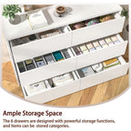 6 Drawer Dresser for Bedroom Modern, Chest of Drawers Wide Wooden Storage Organizer, Deep Double Wood Closet Cabinet, White TV S