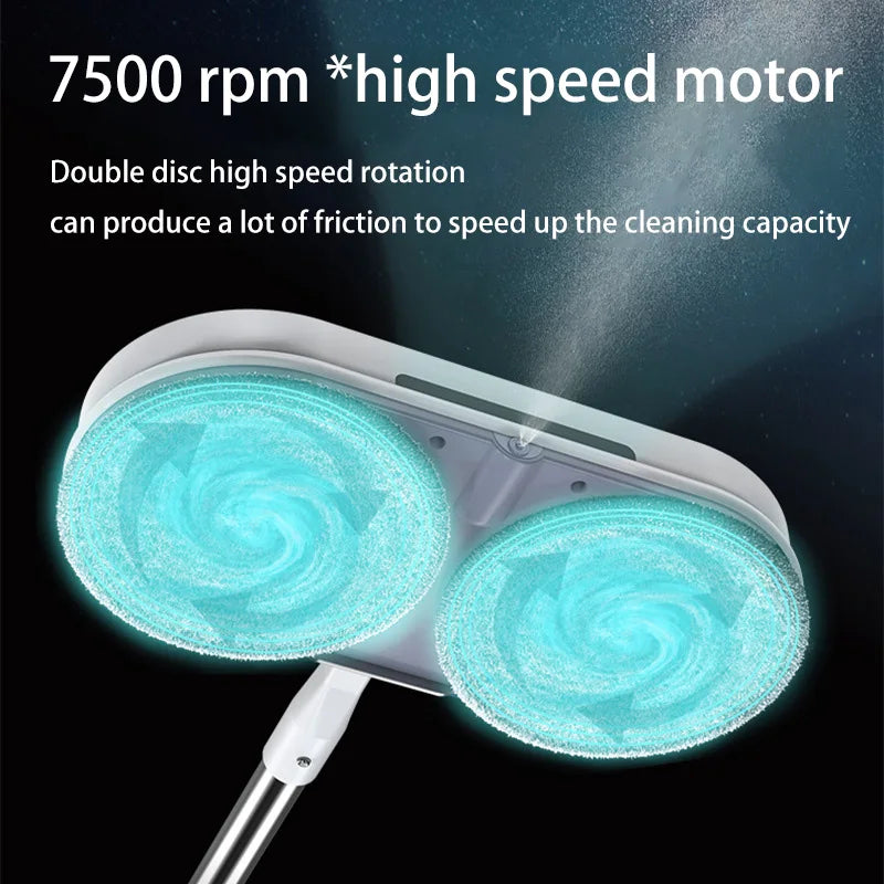 Wireless Electric Floor Mop 2000mAh Battery Spray Mill Mop Rotating Electric Flooring Wiper Water Mop Cleaner With LED Lighting