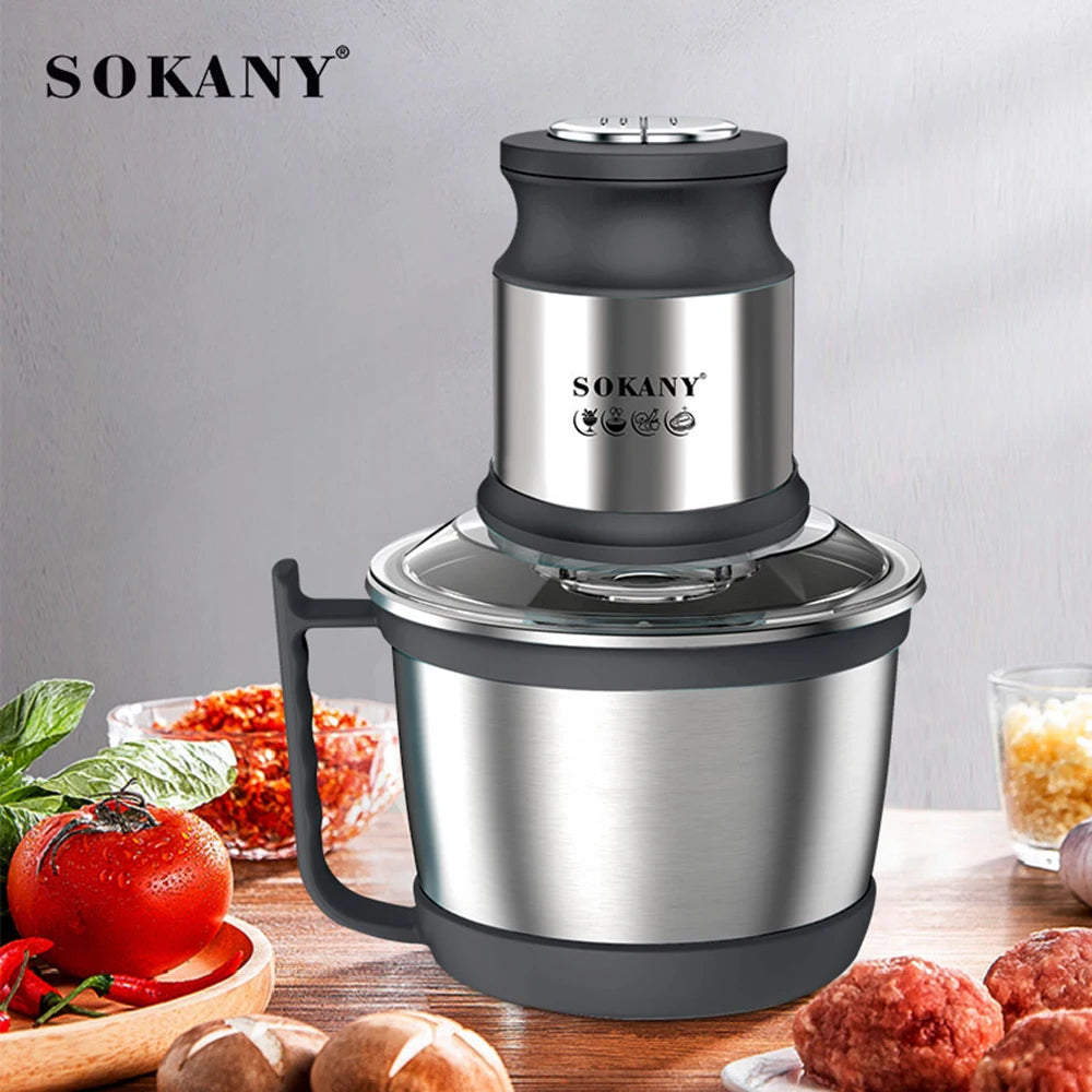 800W 3L Meat Grinder Electric Stainless Steel Blender Mixer Machine for Kitchen Food Processors Chopper Meat Mincer 220V 다지기 분쇄기