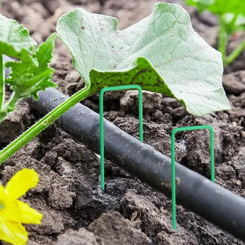 Galvanized U-type Garden Staples Heavy-duty Fence Tubing Stakes Sod Pins Artificial Grass Tent Securing Pegs Lawns Ground Nails