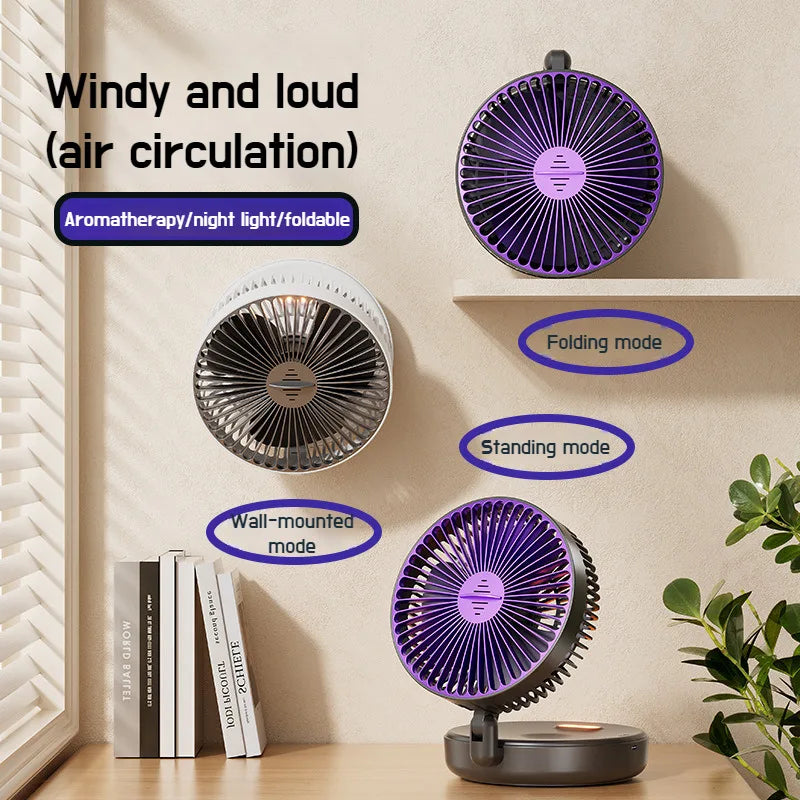 2024 New 3IN1 5000mAh Rechargeable Portable Desktop Fan Wall Mounted F