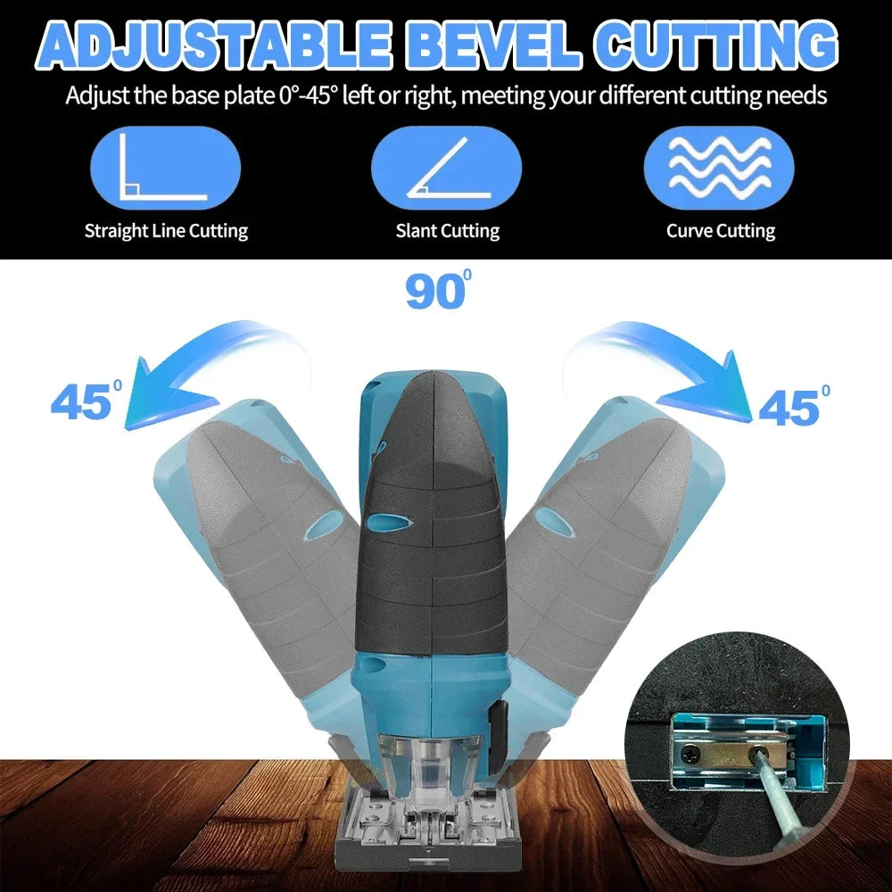 65mm Electric Jigsaw Portable Cordless Jig Saw Multi-Function Woodworking tools wood cutting machines For Makita 18V Battery
