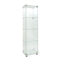 Modern 64.5'' Contemporary 4-Shelf Case Glass Display Cabinet In Clear With Door, Curio Cabinet Collection Display Case, Floor