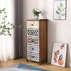 Solid Wood Multi-Layer Drawer Storage Cabinet Living Room Retro Simple Storage Side Cabinet Combination Organizing Cabinet