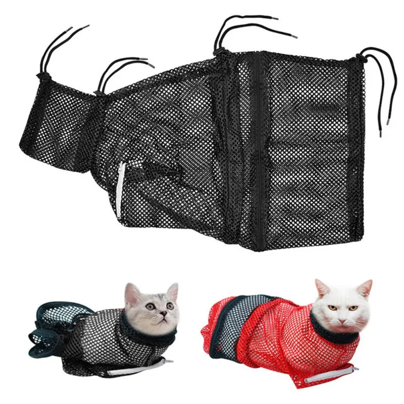 Adjustable Cat Bathing & Grooming Bag - Anti-Scratch Restraint for Nail Trimming & Ears Clean | AlluCanFind