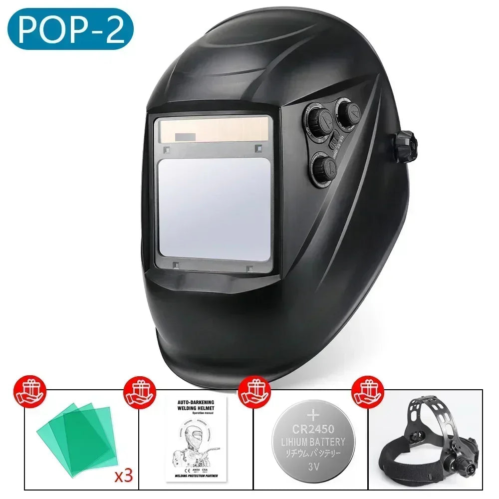 1112 Welding Helmet Automatically Darkening Soldering Welder Mask True Color Welder Cap 4 Arc Sensor for TIG MIG MMA goggles